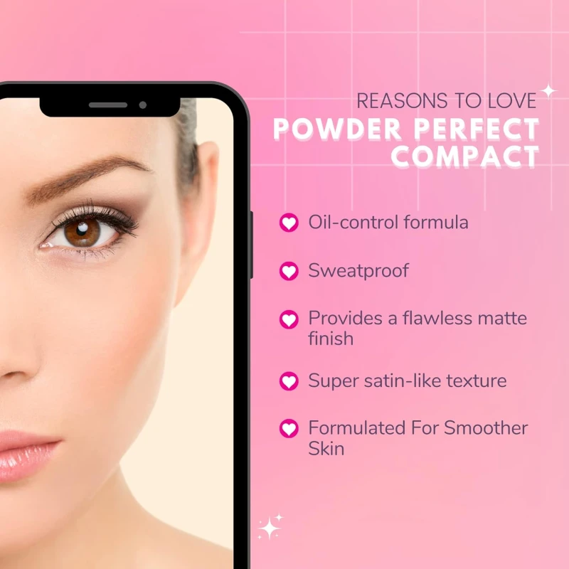 Glam21 Powder Perfect Complexion 2-in-1 Compact 24gm with Oil Control formula | Sweatproof | Flowy Matte Finish | Warm Beige-01 thumbnail 4