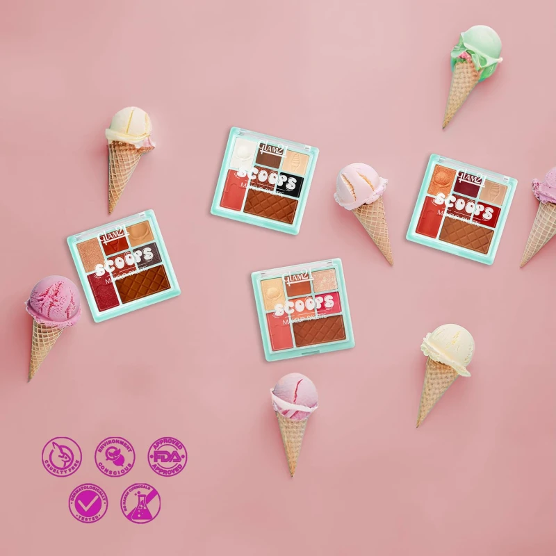 Glam21 Scoop Makeup Palette | Face Palette With Eyeshadow, Blusher, Contour and Highlighter | Mix of Mattes &amp; Shimmers | Highly Pigmented | Travel-Friendly | All-in-One Kit |Cotton Candy|15gm thumbnail 8