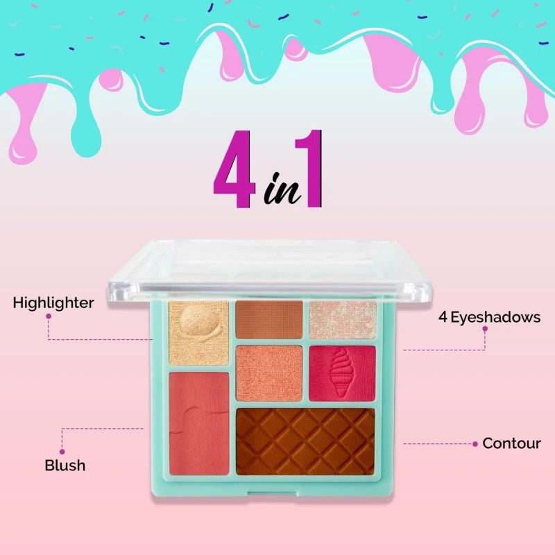 Glam21 Scoop Makeup Palette | Face Palette With Eyeshadow, Blusher, Contour and Highlighter | Mix of Mattes &amp; Shimmers | Highly Pigmented | Travel-Friendly | All-in-One Kit | Sundae Fundae|15gm thumbnail 5