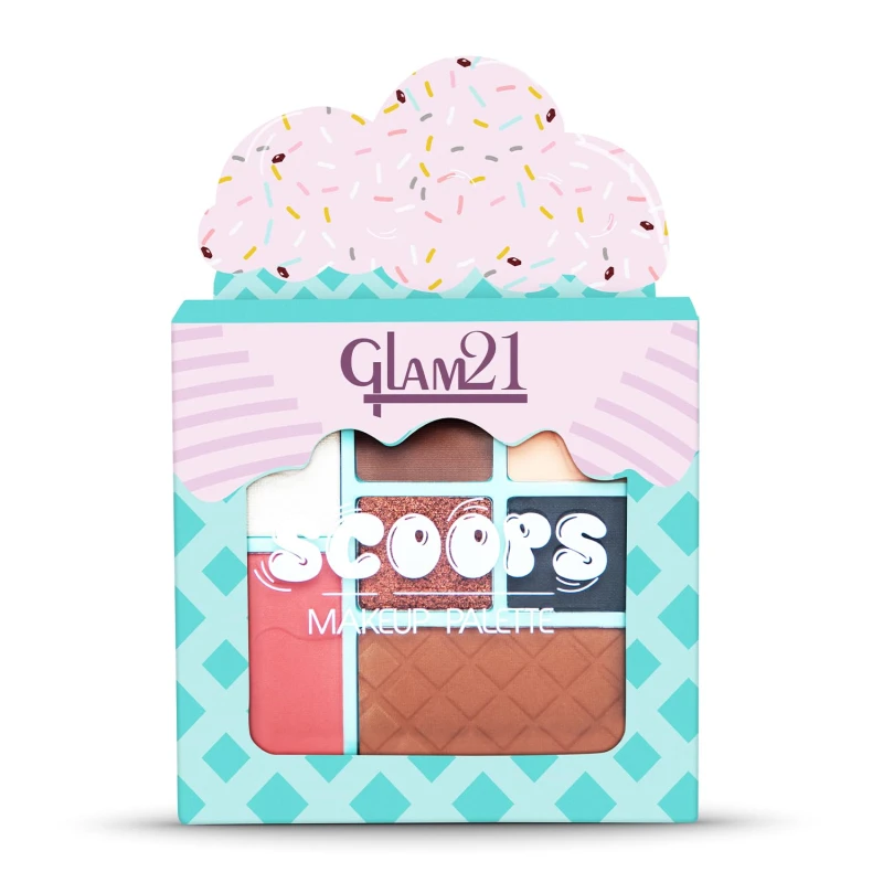 Glam21 Scoop Makeup Palette | Face Palette With Eyeshadow, Blusher, Contour and Highlighter | Mix of Mattes &amp; Shimmers | Highly Pigmented | Travel-Friendly | All-in-One Kit | Sundae Fundae|15gm thumbnail 6
