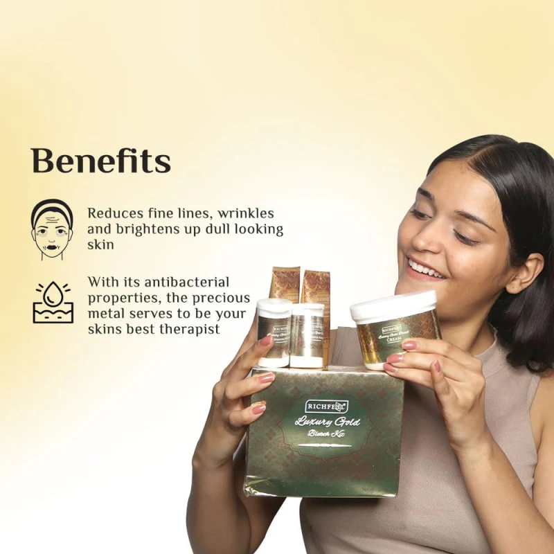 Hair removal Fairness cream Soft skin Quantity: 1 x 320 gh Package contents: Pack of 1 x luxury gold bleach kit thumbnail 4