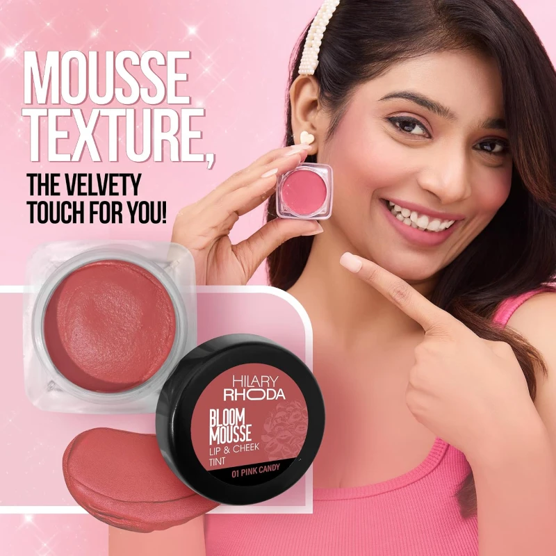 Hilary Rhoda Bloom Mousse Lip N Cheek Tint | Waterproof &amp; Smudge-Proof | 12-Hour Stay | Non-Drying Formula | Mousse Texture | Matte Finish - 6g (Cinnamon chip - Shade 02) thumbnail 3