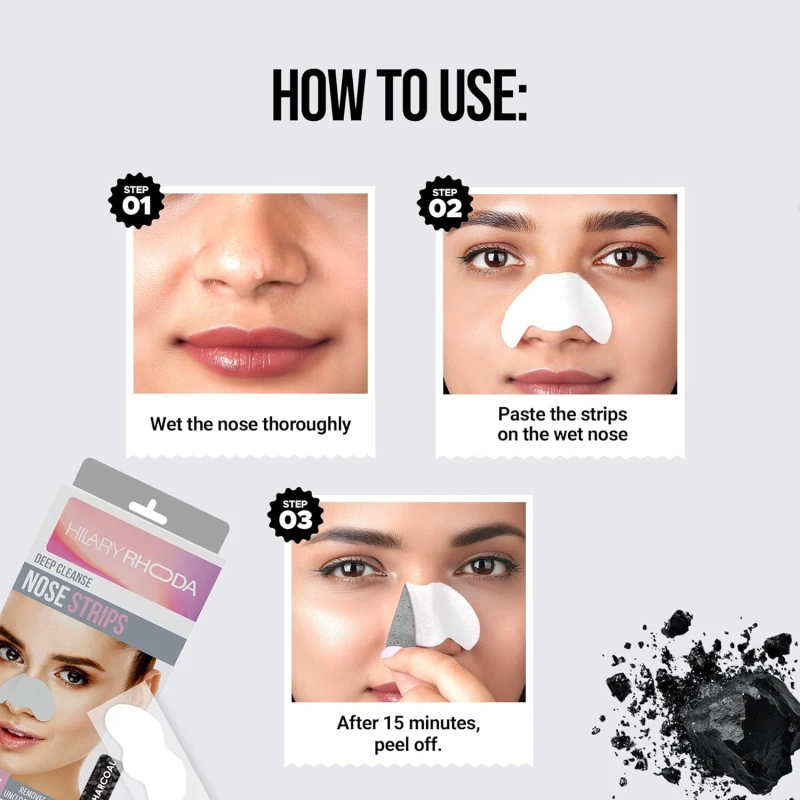 Hilary Rhoda Deep Cleanse Nose Strips | Instant Removal | Removes Blackheads | Removes Whiteheads | Deep Cleanses Skin &amp; Removes Dirt &amp; Oil | Formulated with Natural Extracts | 10 Strips (Honey - Shade 04) thumbnail 5