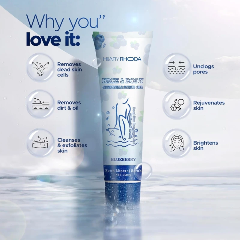 Hilary Rhoda Face &amp; Body Cleansing Scrub Gel | Dead Skin Removing Cleansing Scrub Gel | Gently Exfoliates Skin Cells | Removes Dirt &amp; Oil | 100ml (Lemon-Shade 02) thumbnail 3