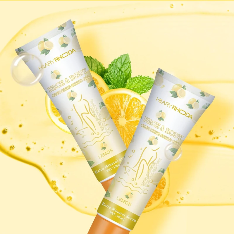 Hilary Rhoda Face &amp; Body Cleansing Scrub Gel | Dead Skin Removing Cleansing Scrub Gel | Gently Exfoliates Skin Cells | Removes Dirt &amp; Oil | 100ml (Lemon-Shade 02) thumbnail 6