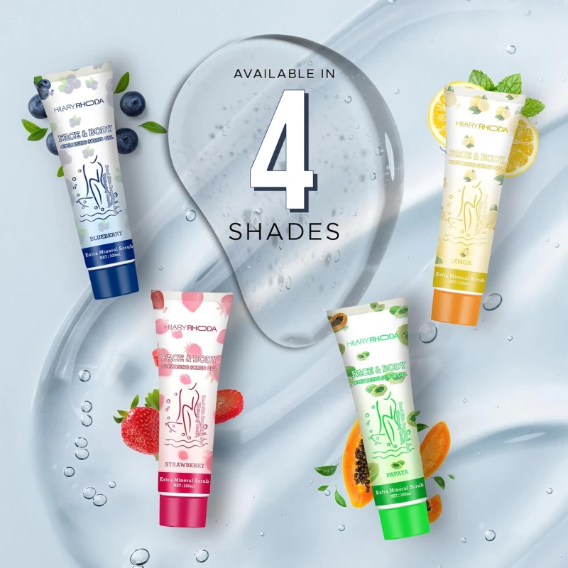 Hilary Rhoda Face &amp; Body Cleansing Scrub Gel | Dead Skin Removing Cleansing Scrub Gel | Gently Exfoliates Skin Cells | Removes Dirt &amp; Oil | 100ml (Strawberry -Shade 04) thumbnail 7
