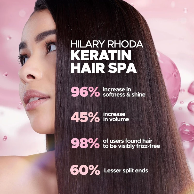 Hilary Rhoda Keratin Hair Spa | Deep Conditioning For Dry, Frizzy &amp; Damaged Hair | Total Hair Repair | Strengthening &amp; Smoothing Hair |Keratin Smoothening |At-Home Hair Spa Treatment- 500ml thumbnail 6