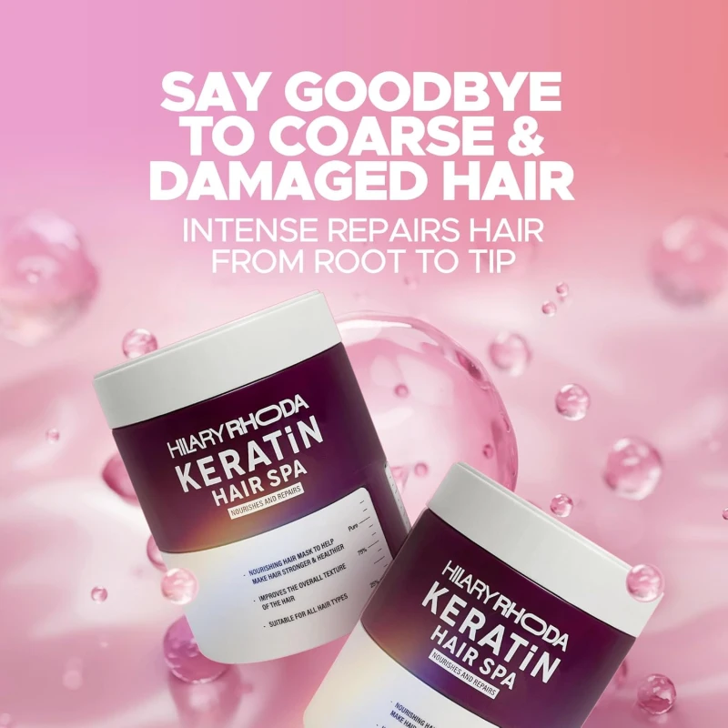 Hilary Rhoda Keratin Hair Spa | Deep Conditioning For Dry, Frizzy &amp; Damaged Hair | Total Hair Repair | Strengthening &amp; Smoothing Hair|At-Home Hair Spa Treatment | For All Hair Types| 1000 millilitre thumbnail 5
