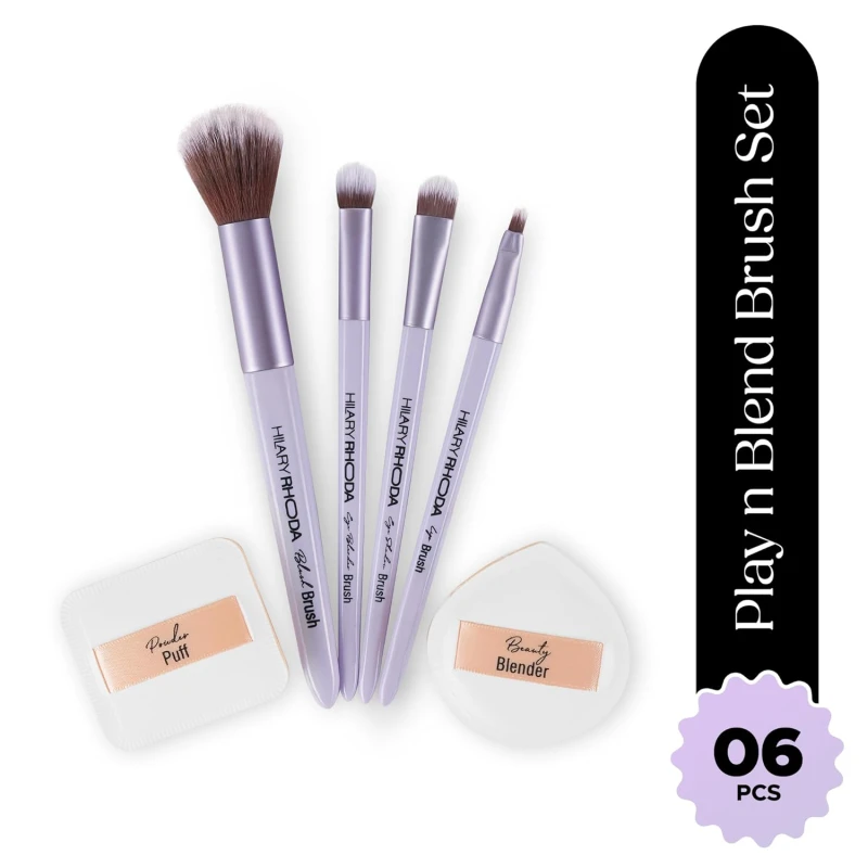 Hilary Rhoda Play n Blend Brush Set | Makeup Brushes For Foundation, Cream, Liquid &amp; Powder Formulation thumbnail 2