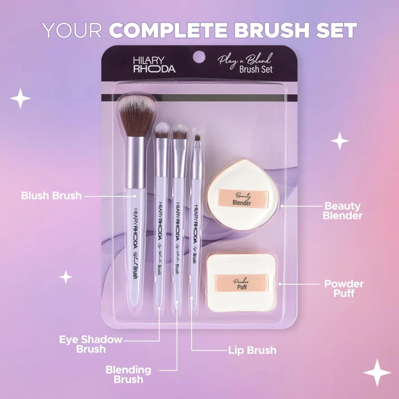 Hilary Rhoda Play n Blend Brush Set | Makeup Brushes For Foundation, Cream, Liquid &amp; Powder Formulation thumbnail 6