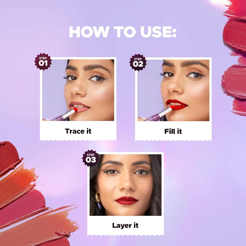 Hilary Rhoda Pro Matte Non-Transfer Lipstick | Waterproof &amp; Smudge-Proof | 12-Hour Long Stay | 24 Shades Available | Highly Pigmented Matte Finish Lipstick | 2g - (Dark Brown | Shade 13) thumbnail 5