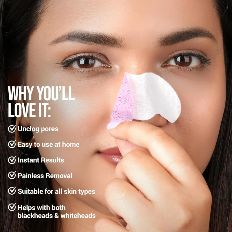 Hilary Rhoda Rose Nose Strips Pack of 10 Strips for Blackhead &amp; Whitehead Remover | Deep Cleansing Pore Strips for Nose | Oil Control Formula SHADE 02) thumbnail 4