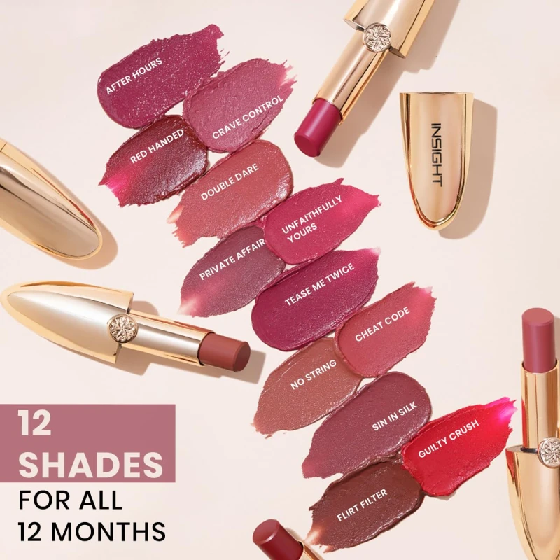 INSIGHT Crème Comfort Lipstick - Red Handed | Smooth, High-Shine Finish | Hydrating &amp; Nourishing | Hyaluronic Acid + Vitamin E (3.4 g) thumbnail 4