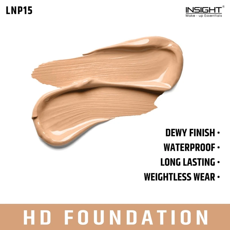 INSIGHT HD Foundation For All Skin Types | Dewy Finish | High Coverage | Lightweight | MN35-20 ml thumbnail 2