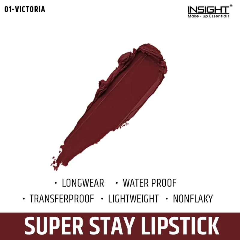 INSIGHT Super Stay Lipstick | Lightweight Formula | Long Wear | Transferproof | Waterproof - (SCARLETT) 7g thumbnail 3