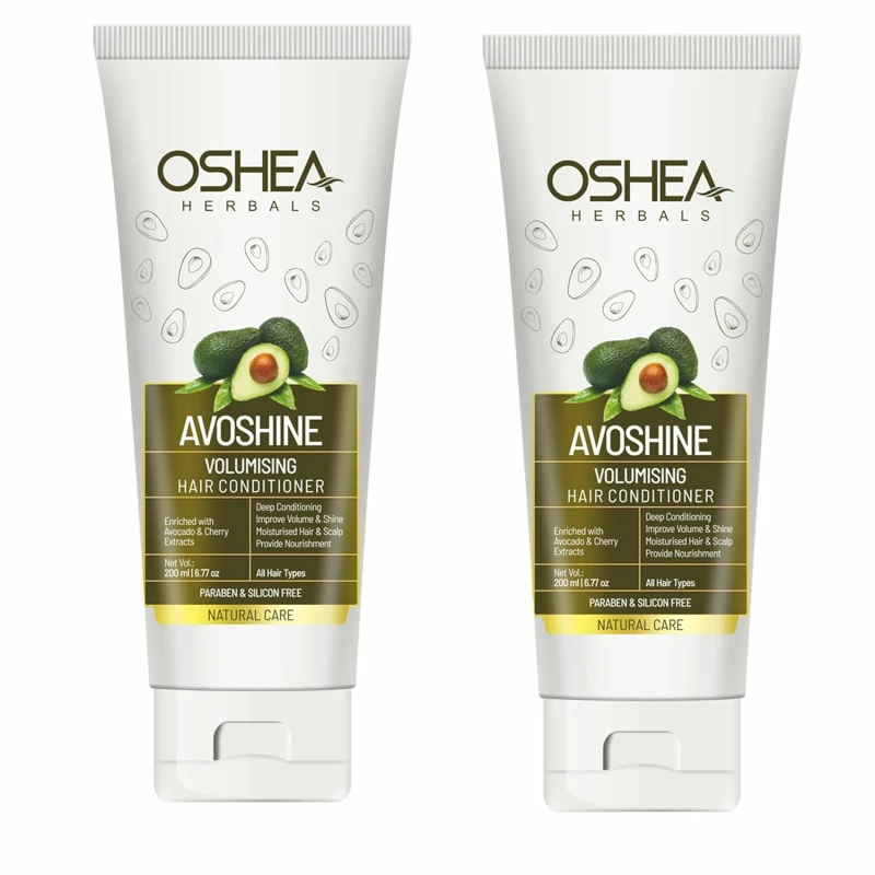 Oshea Herbals Avoshine Volumizing Hair Conditioner | Deep Conditioning for Improved Volume &amp; Shine | Enriched with Avocado &amp; Cherry Extract | Paraben &amp; Silicone Free (Pack of 2) thumbnail 5