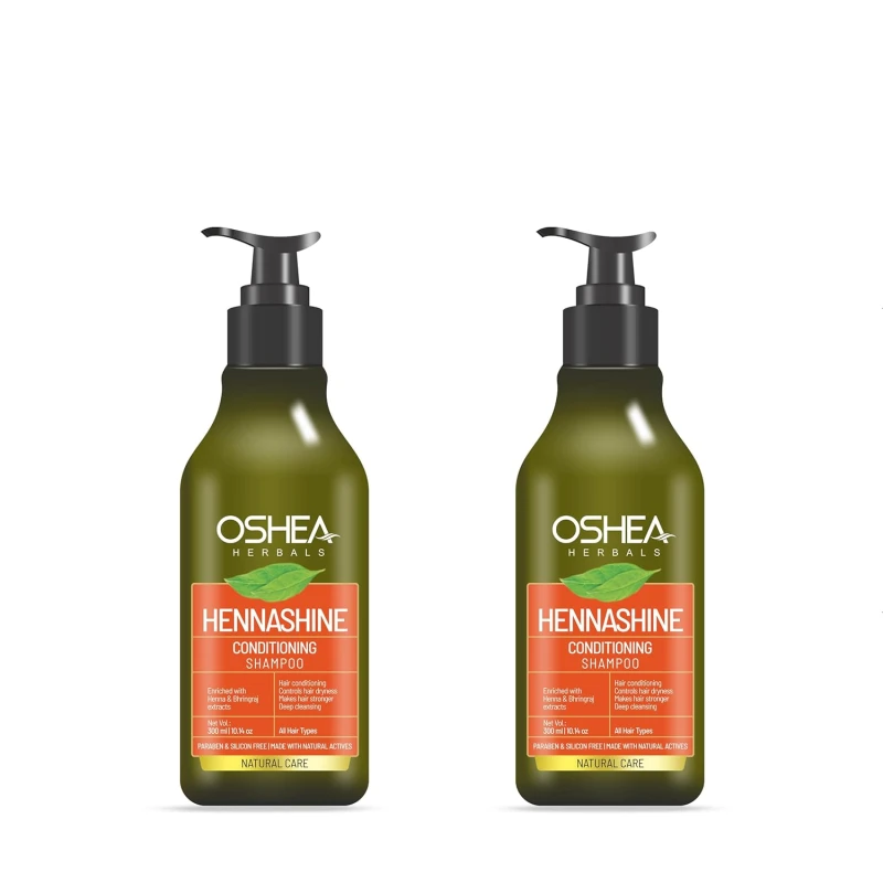 Oshea Herbals Heenashine Conditioning Shampoo | Controls Dryness &amp; Makes Hair Stronger with Deep Cleansing | Enriched with Henna &amp; Bhringraj 300 ml (Pack of 2) thumbnail 4