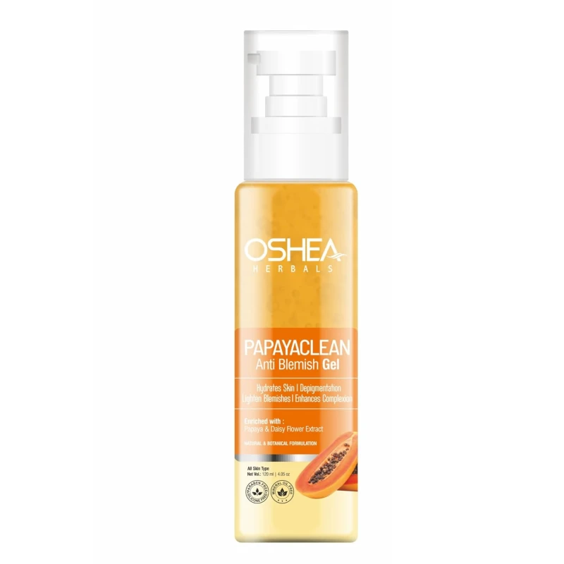 Oshea Herbals Papayaclean Anti Blemish Face Gel for All Skin Types | Hydrates, Reduces Pigmentation &amp; Lightens Blemishes | Enriched with Papaya &amp; Daisy Flower Extracts - 120ml thumbnail 2