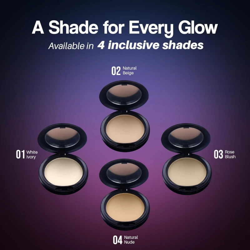 Queen 3-in-1 Multi Effect Sun Block Compact Powder - Rose Blush, 30g | Long Lasting Compact Powder with Highlighter | Blends Effortlessly, Absorbs Oil, Lightweight Pressed Powder for Women thumbnail 5