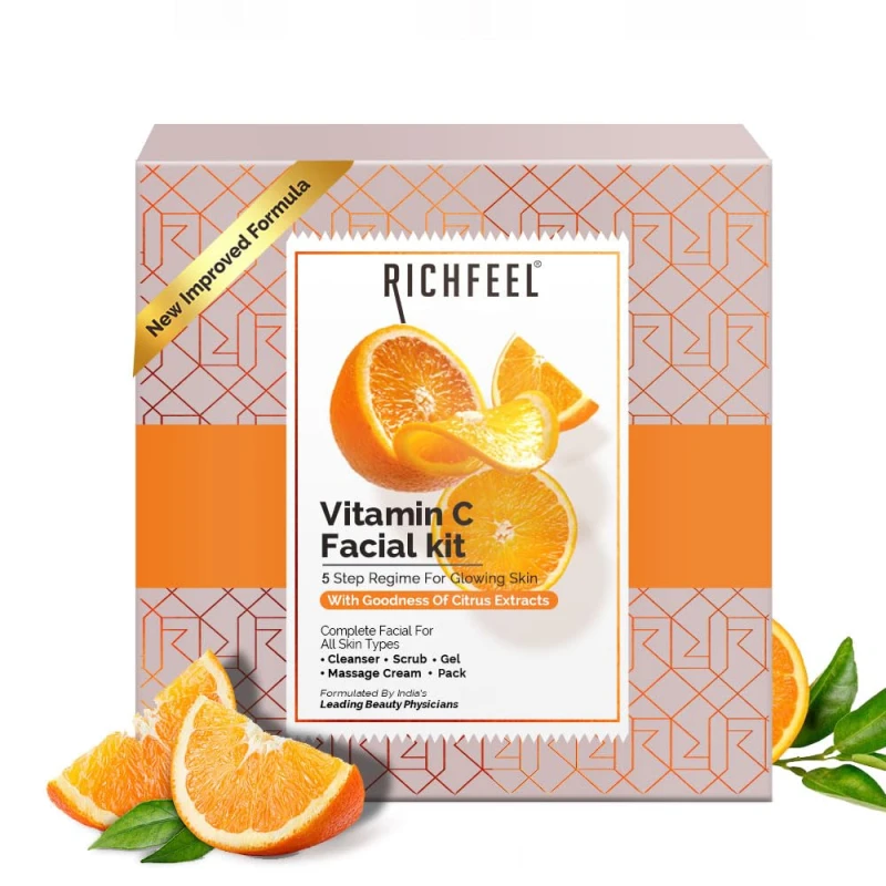 Richfeel Brightening Facial Kit with Vitamin C | For Glowing Skin | Tan Removal| 30 g thumbnail 2