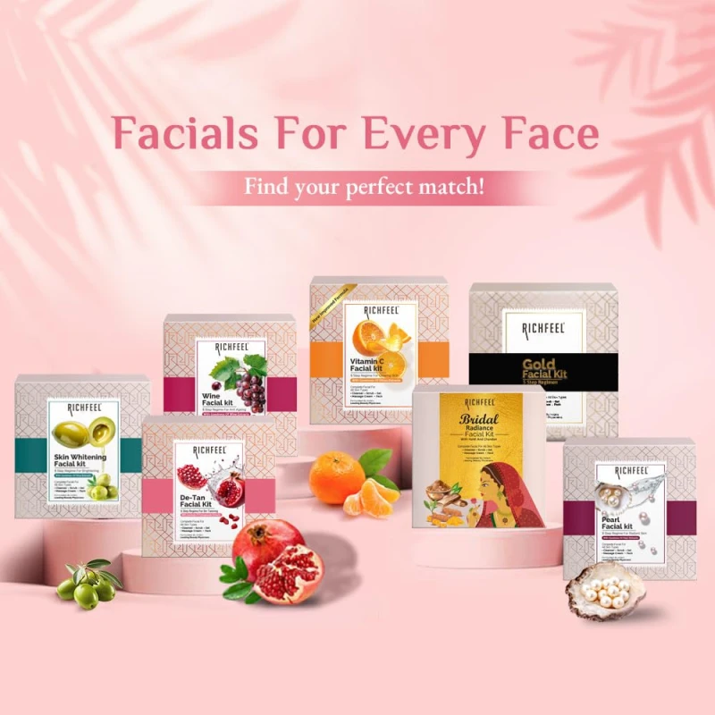 Richfeel Gold Facial Kit | Bright &amp; Glowing Skin | Parlour Like Instant Glow With The Goodness Of Gold Foils| 30 g thumbnail 7