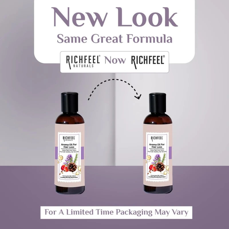 Richfeel Oil For Hair Loss infused with Rosemary, Lavender &amp; Grapeseed Oil | For Hair Fall Control and Hair Growth | (200ml (Pack of 2) thumbnail 3