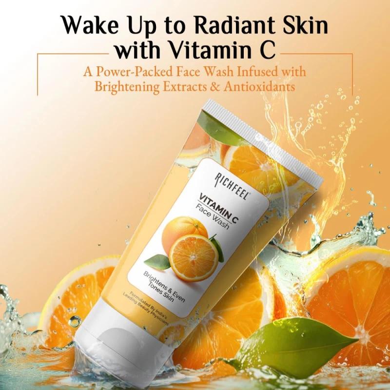 Richfeel Vitamin C Face Wash | 100gm | Antioxidant-Rich Cleanser for Radiant, Firm &amp; Youthful Skin | Boosts Collagen &amp; Fights Toxins | For All Skin Types (Pack of 2) thumbnail 4