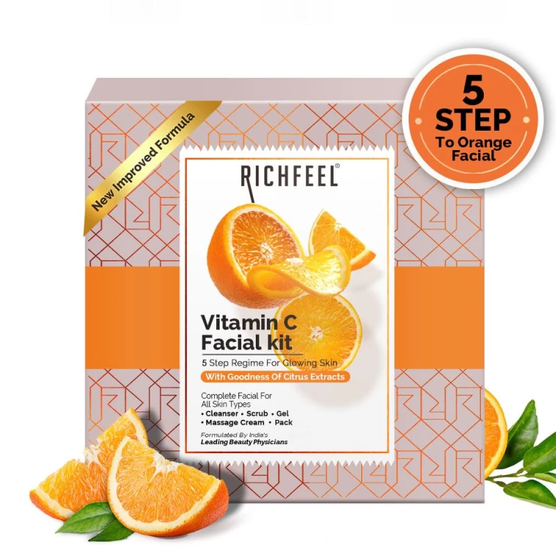 Richfeel Wine Facial Kit for Glowing Skin, Removes Wrinkle, Dark Spots, Reduces &amp; Hyperpigmentation | 30 g thumbnail 5
