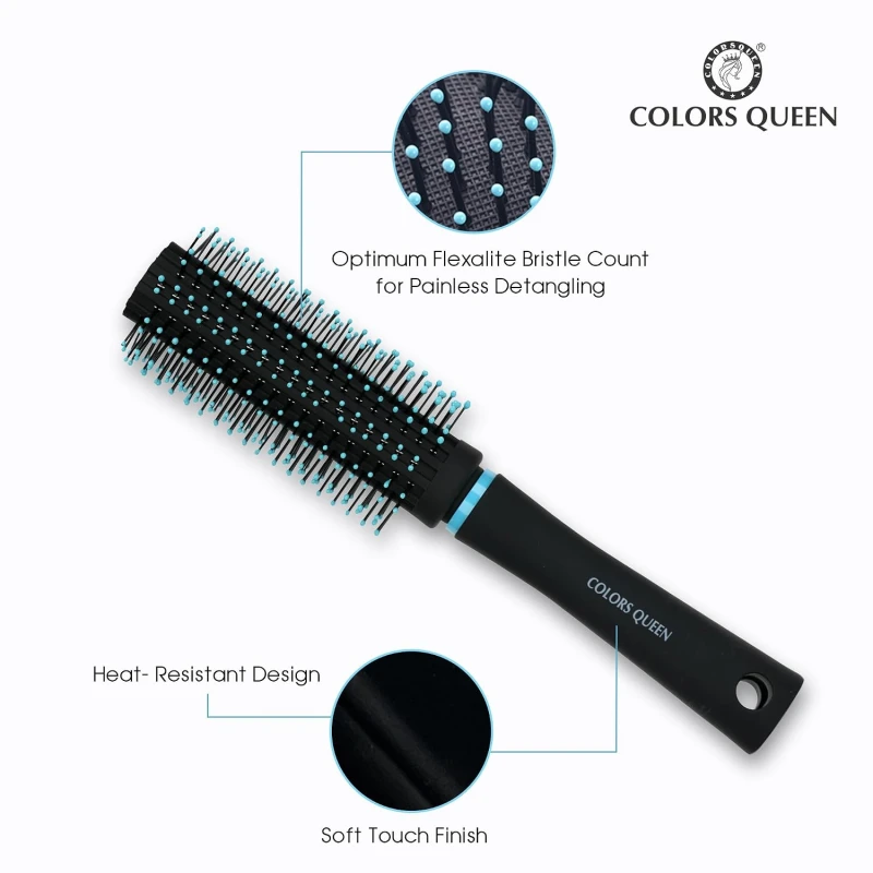 Round Hair Brush with Strong &amp; Flexible Bristles Having Anti-static ball Tips | Blow Dryer Hair Brush for Quick Curls, Waves | Hair Brush for Men &amp; Women thumbnail 4