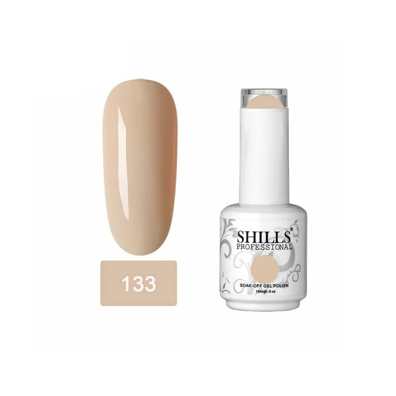 SHILLS PROFESSIONAL UV/LED Soak Off Gel Polish (Gel Nail Polish) Nail Art Nail Polish Color Shade 133, Glossy Fini-sh, 15ml thumbnail 2