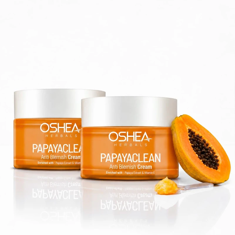 vOshea Herbals Papayaclean Anti Blemish Face Cream For All Skin Types | Hydrates, Removes Dark Spots &amp; Blemishes | with Papaya Extract &amp; Vitamin E - 50 g(Pack of 2) thumbnail 2